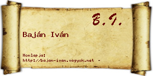 Baján Iván névjegykártya